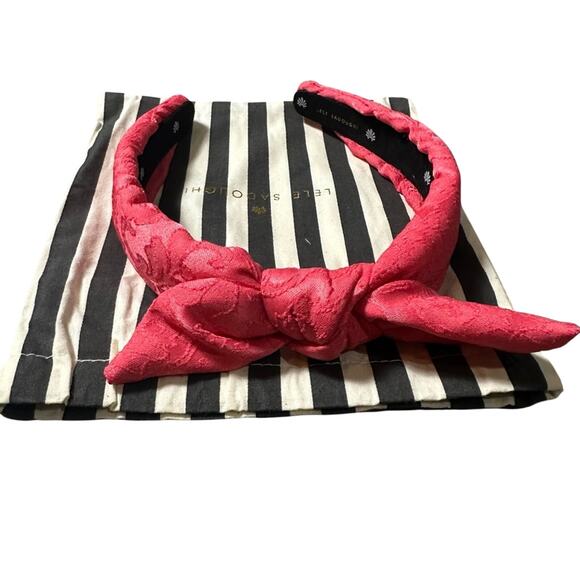Lele Sadoughi Jacquard Bow Tie Knotted Headband Watermelon NEW main image 4